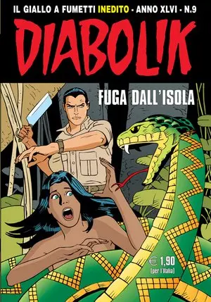 Copertina di DIABOLIK · 727 — Fuga dall'isola